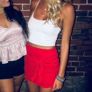 Red tie skirt